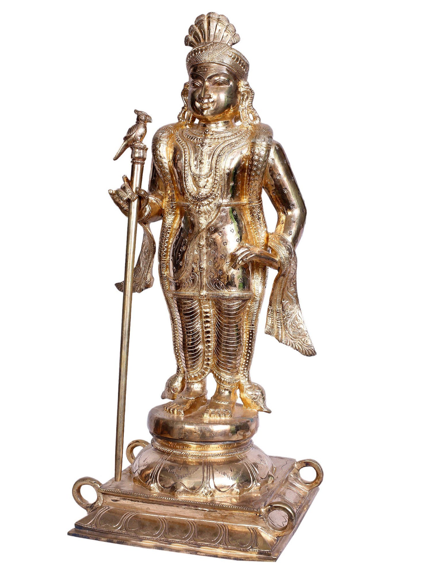 24" Bronze Standing Kartikeya Statue | Madhuchista Vidhana (Lost-Wax) | Panchaloha Bronze Statue From Swamimalai