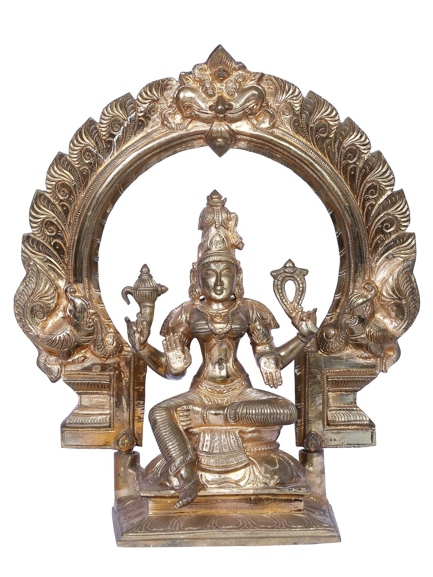 12" Bronze Goddess Bhuvaneshvari Statue | Handmade | Madhuchista Vidhana (Lost-Wax) | Panchaloha Bronze from Swamimalai