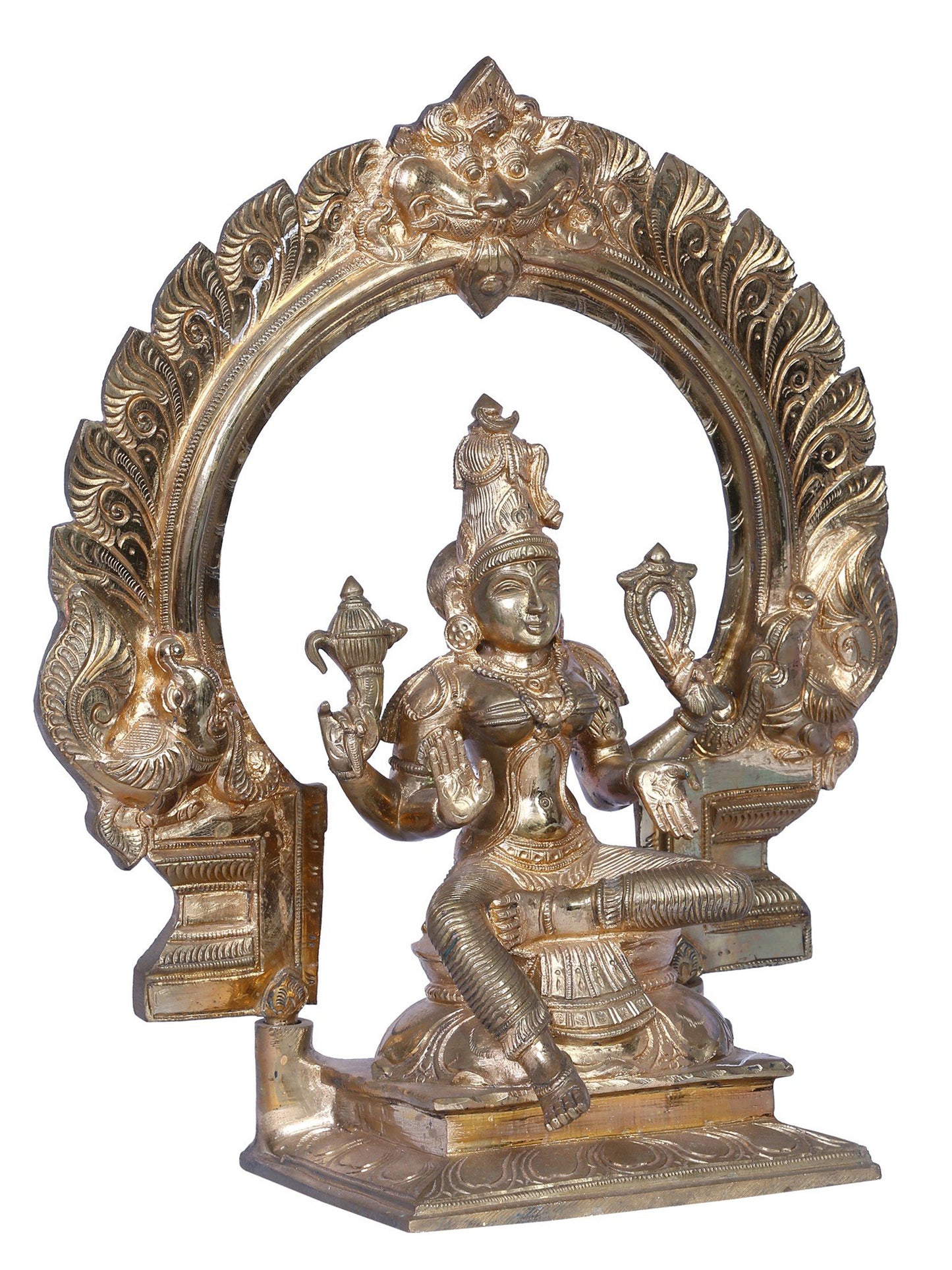 12" Bronze Goddess Bhuvaneshvari Statue | Handmade | Madhuchista Vidhana (Lost-Wax) | Panchaloha Bronze from Swamimalai