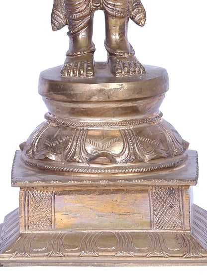 13" Bronze Standing Lord Vishnu Panchaloha Bronze Statue from Swamimalai | Madhuchista Vidhana (Lost-Wax)