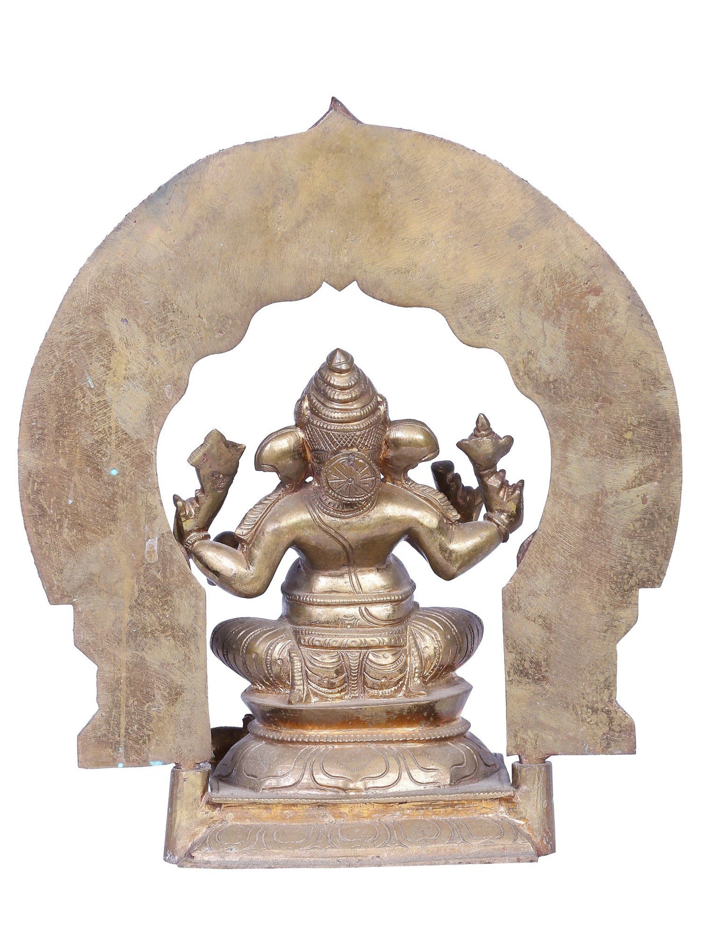 12" Bronze Lord Ganesha Idol Seated on Singhasan | Handmade | Madhuchista Vidhana (Lost-Wax) | Panchaloha Bronze from Swamimalai