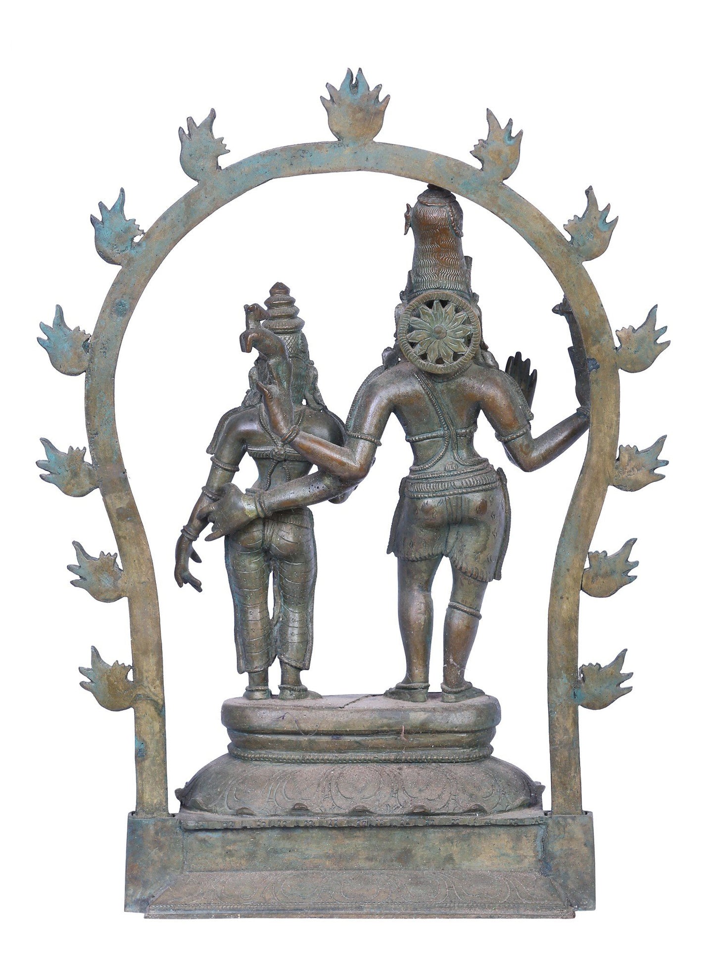 14" Lord Shiva with Goddess Parvati Bronze Statue | Handmade | Madhuchista Vidhana (Lost-Wax) | Panchaloha Bronze from Swamimalai