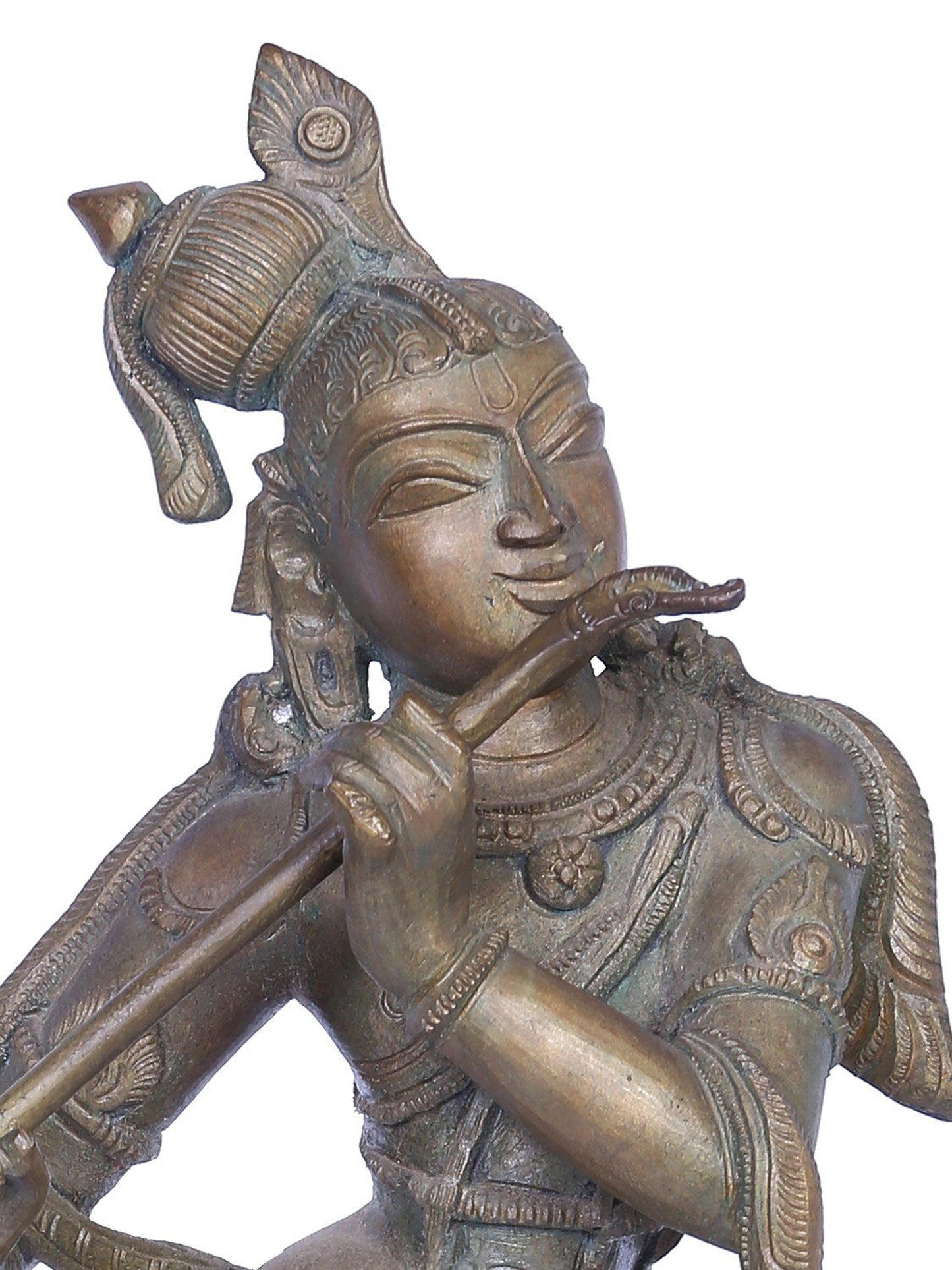 14" Handmade Bronze Lord Krishna Statue | Handmade Idol | Panchaloha Bronze from Swamimalai