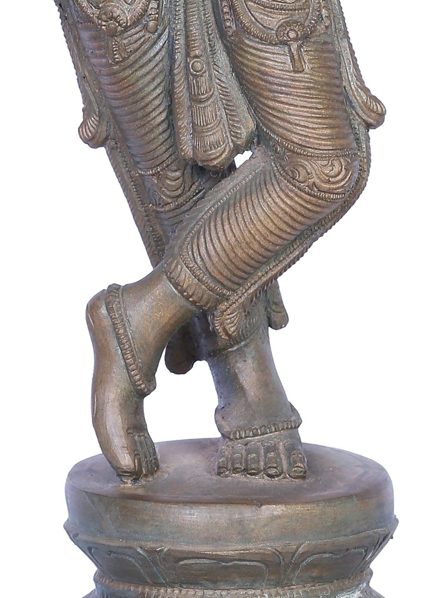 14" Handmade Bronze Lord Krishna Statue | Handmade Idol | Panchaloha Bronze from Swamimalai