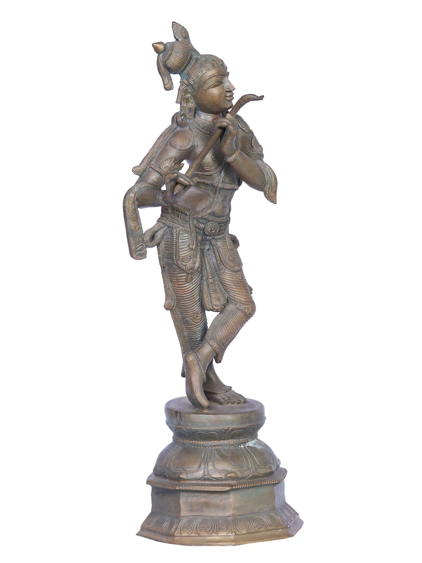 14" Handmade Bronze Lord Krishna Statue | Handmade Idol | Panchaloha Bronze from Swamimalai