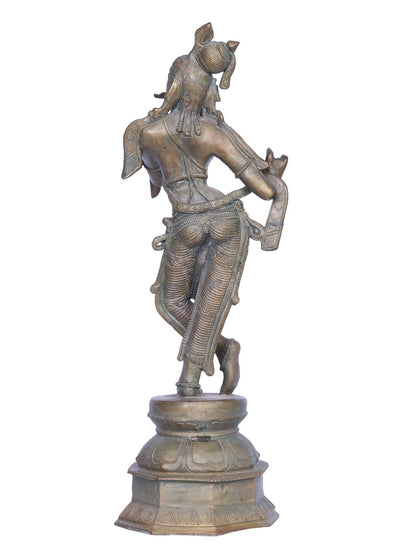 14" Handmade Bronze Lord Krishna Statue | Handmade Idol | Panchaloha Bronze from Swamimalai