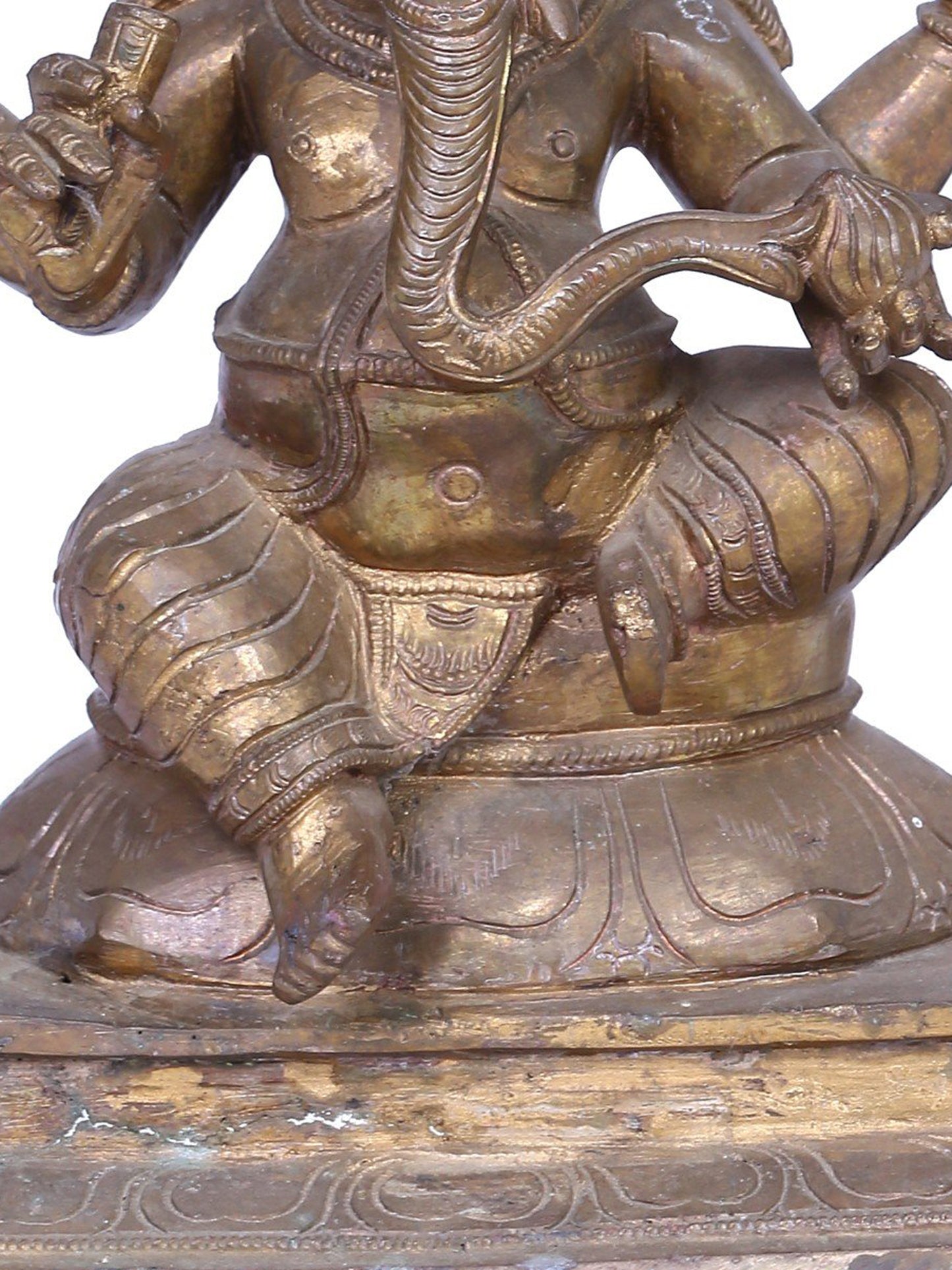 12" Bronze Lord Ganesha Seated on Throne | Handmade Idol | Madhuchista Vidhana (Lost-Wax) | Panchaloha Bronze from Swamimalai