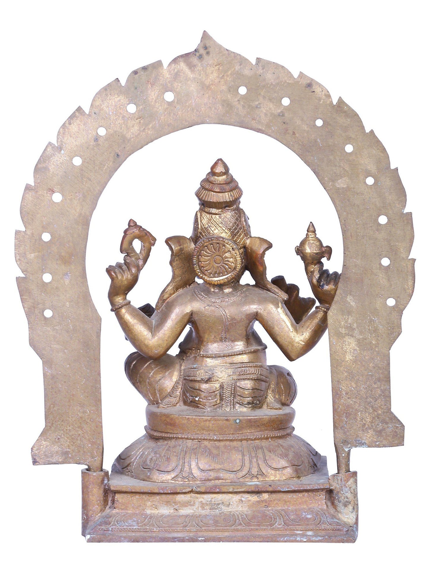 12" Bronze Lord Ganesha Seated on Throne | Handmade Idol | Madhuchista Vidhana (Lost-Wax) | Panchaloha Bronze from Swamimalai