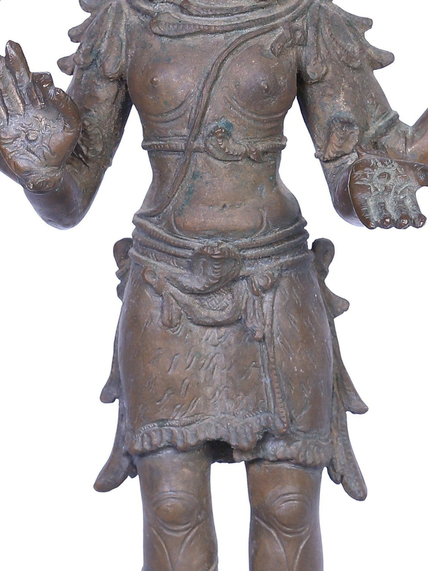 12" Standing Lord Brahma Ji | Handmade | Madhuchista Vidhana (Lost-Wax) | Panchaloha Bronze from Swamimalai