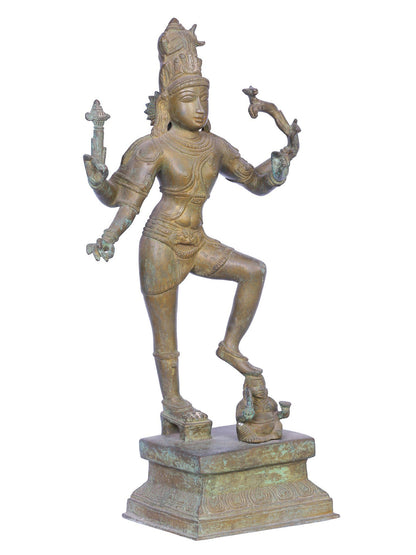 18" Bronze Lord Shiva | Handmade Statue | Madhuchista Vidhana (Lost-Wax) | Panchaloha Bronze from Swamimalai