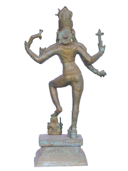 18" Bronze Lord Shiva | Handmade Statue | Madhuchista Vidhana (Lost-Wax) | Panchaloha Bronze from Swamimalai