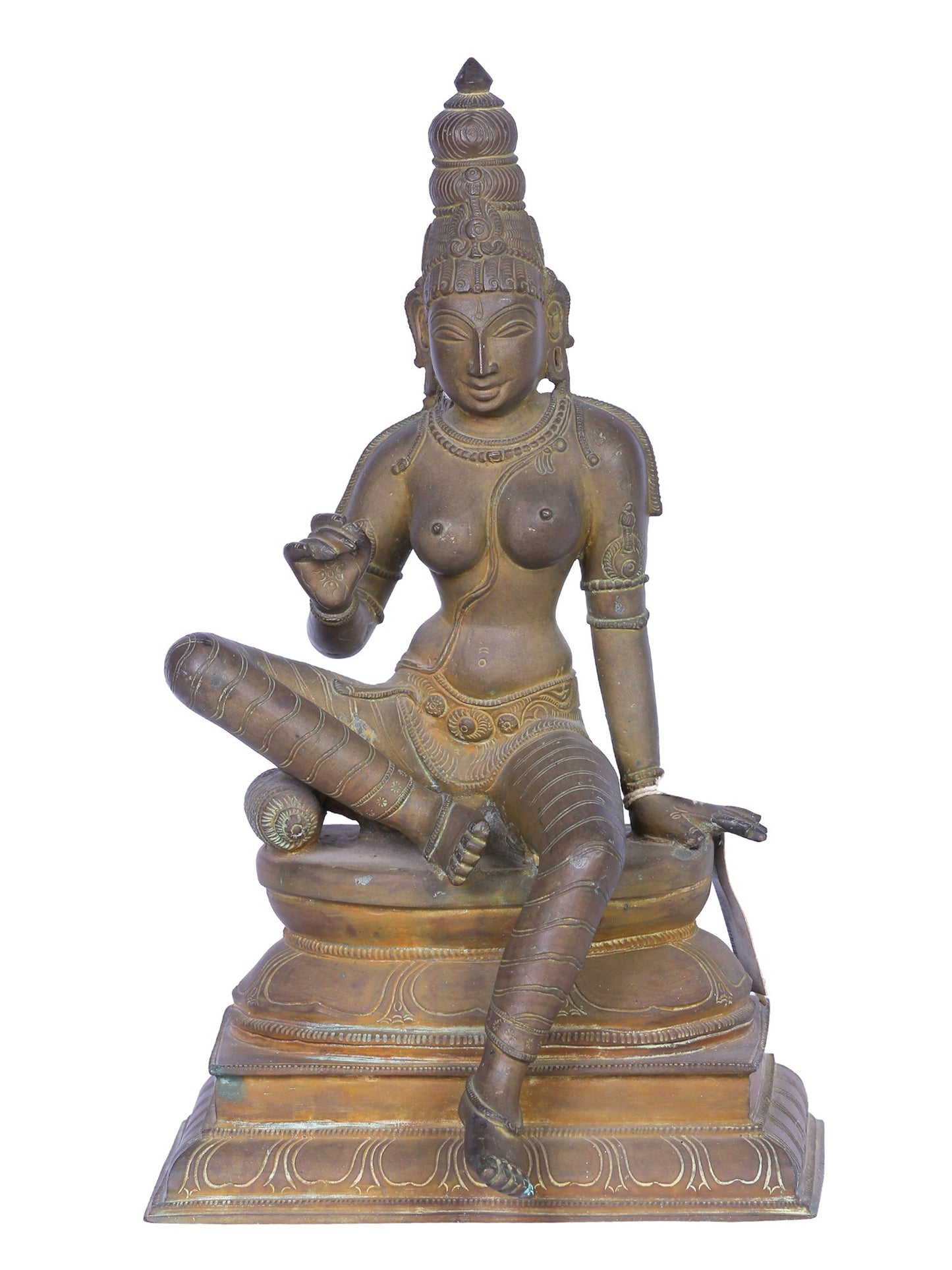 12" Devi Uma (Bhoga Shakti) | Handmade Idol | Madhuchista Vidhana (Lost-Wax) | Panchaloha Bronze from Swamimalai