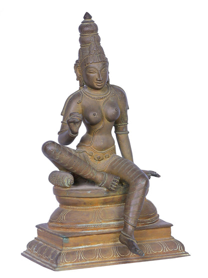 12" Devi Uma (Bhoga Shakti) | Handmade Idol | Madhuchista Vidhana (Lost-Wax) | Panchaloha Bronze from Swamimalai