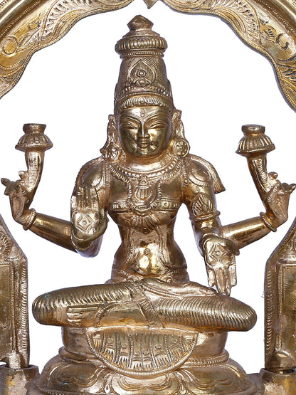 12" Bronze Goddess Lakshmi Statue | Handmade Statue | Madhuchista Vidhana (Lost-Wax) | Panchaloha Bronze from Swamimalai