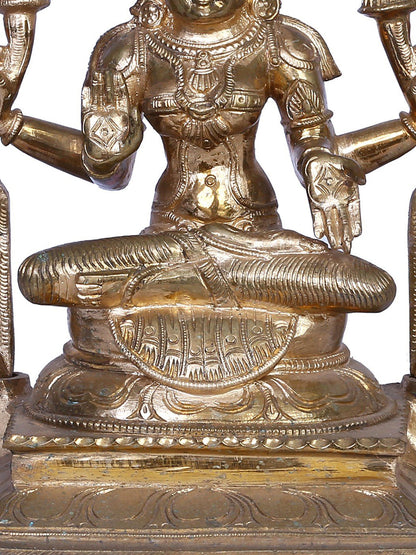 12" Bronze Goddess Lakshmi Statue | Handmade Statue | Madhuchista Vidhana (Lost-Wax) | Panchaloha Bronze from Swamimalai