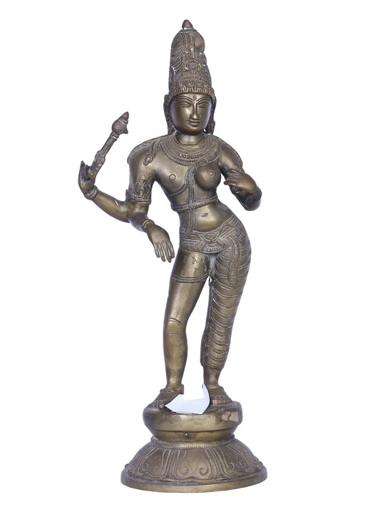 15" Ardhanarishvara Panchaloha Bronze Sculpture From Swamimalai | Handmade Idol | Madhuchista Vidhana (Lost-Wax)