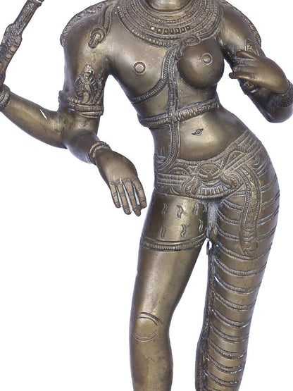 15" Ardhanarishvara Panchaloha Bronze Sculpture From Swamimalai | Handmade Idol | Madhuchista Vidhana (Lost-Wax)