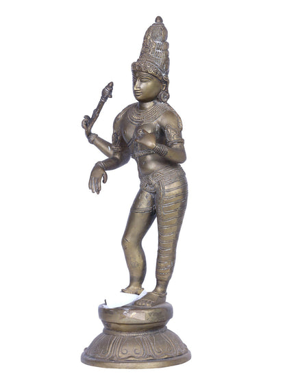 15" Ardhanarishvara Panchaloha Bronze Sculpture From Swamimalai | Handmade Idol | Madhuchista Vidhana (Lost-Wax)