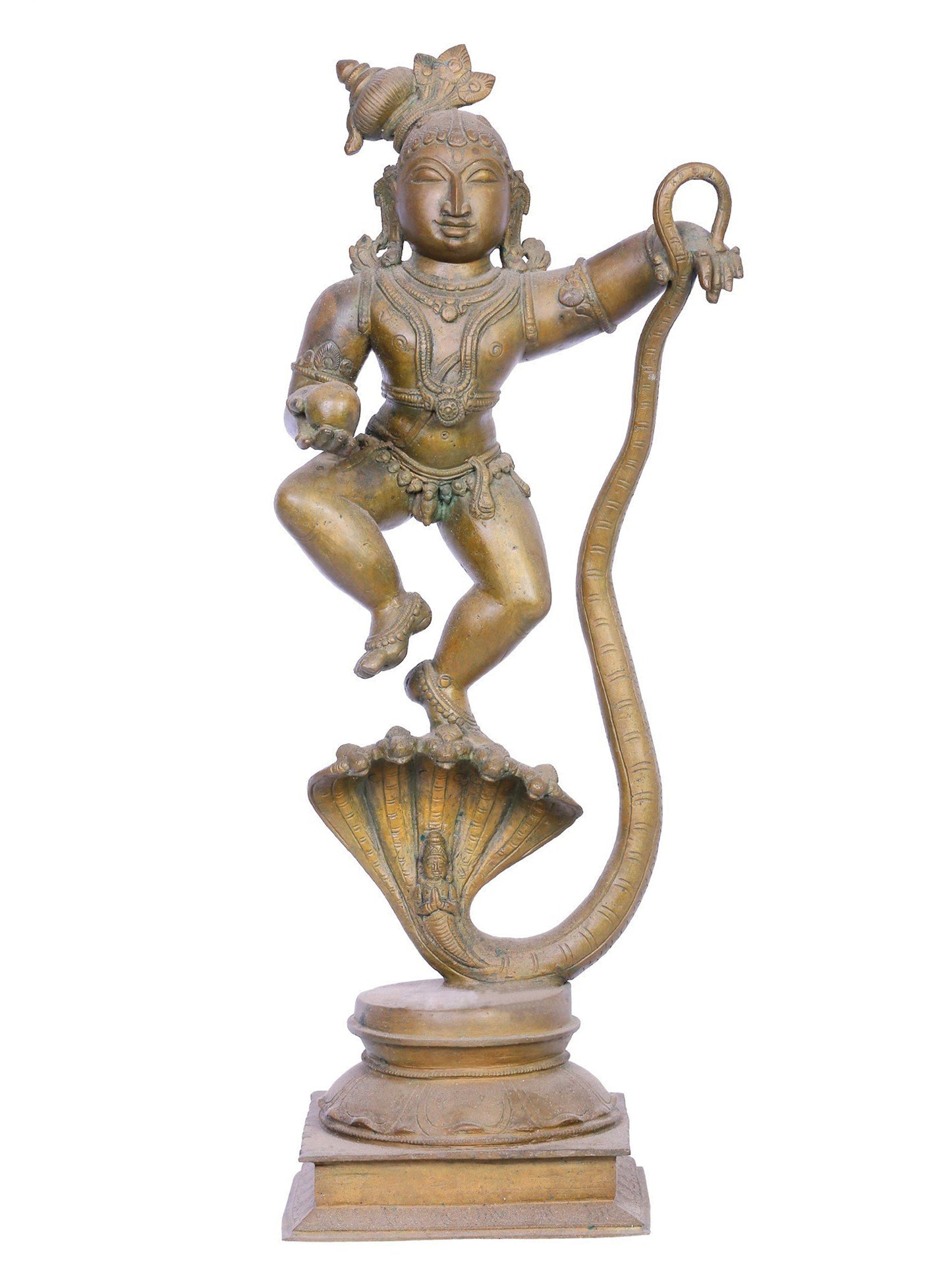 18" Lord Kaliya Krishna Panchaloha Bronze Idol from Swamimalai | Madhuchista Vidhana (Lost-Wax)