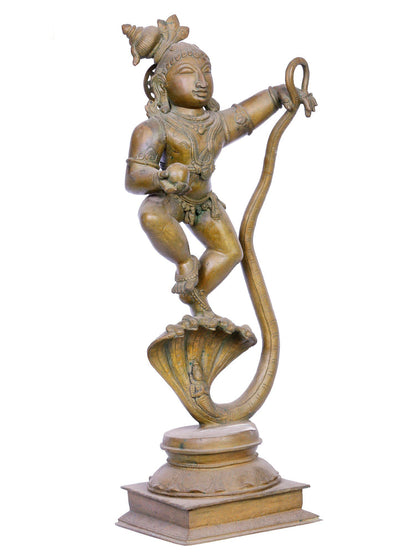 18" Lord Kaliya Krishna Panchaloha Bronze Idol from Swamimalai | Madhuchista Vidhana (Lost-Wax)