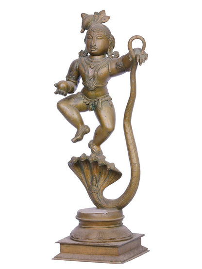 18" Lord Kaliya Krishna Panchaloha Bronze Idol from Swamimalai | Madhuchista Vidhana (Lost-Wax)