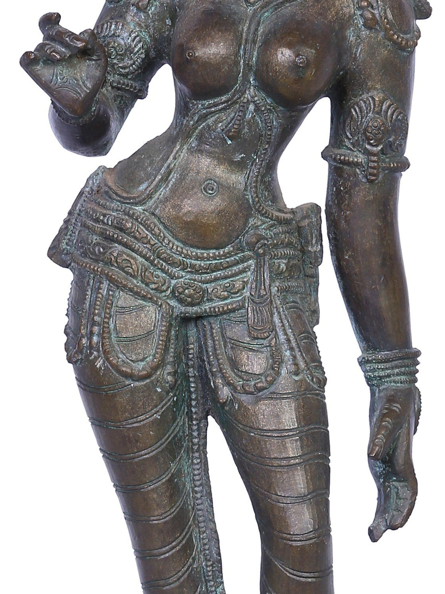 15" Devi Parvati (Devi Uma) | Handmade | Madhuchista Vidhana (Lost-Wax) | Panchaloha Bronze Statue From Swamimalai