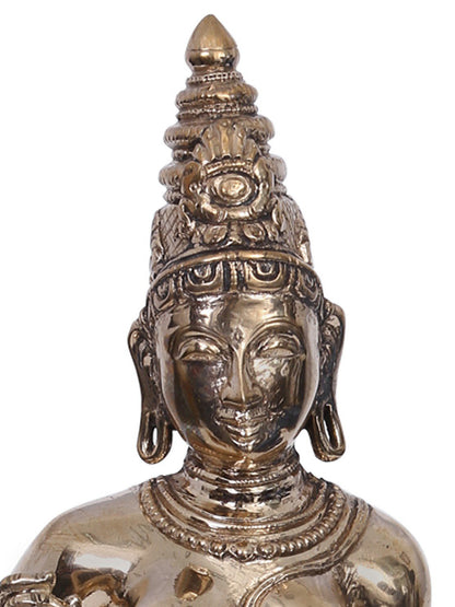 12" Bronze Goddess Standing Parvati Swaroop (Sivagami) | Handmade | Madhuchista Vidhana (Lost-Wax) | Panchaloha Bronze from Swamimalai