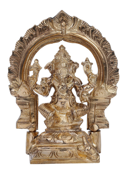 6" Lord Vinayak Bronze Statue With Kirtimukha | Lord Ganesha Idol | Panchaloha Bronze From Swamimalai