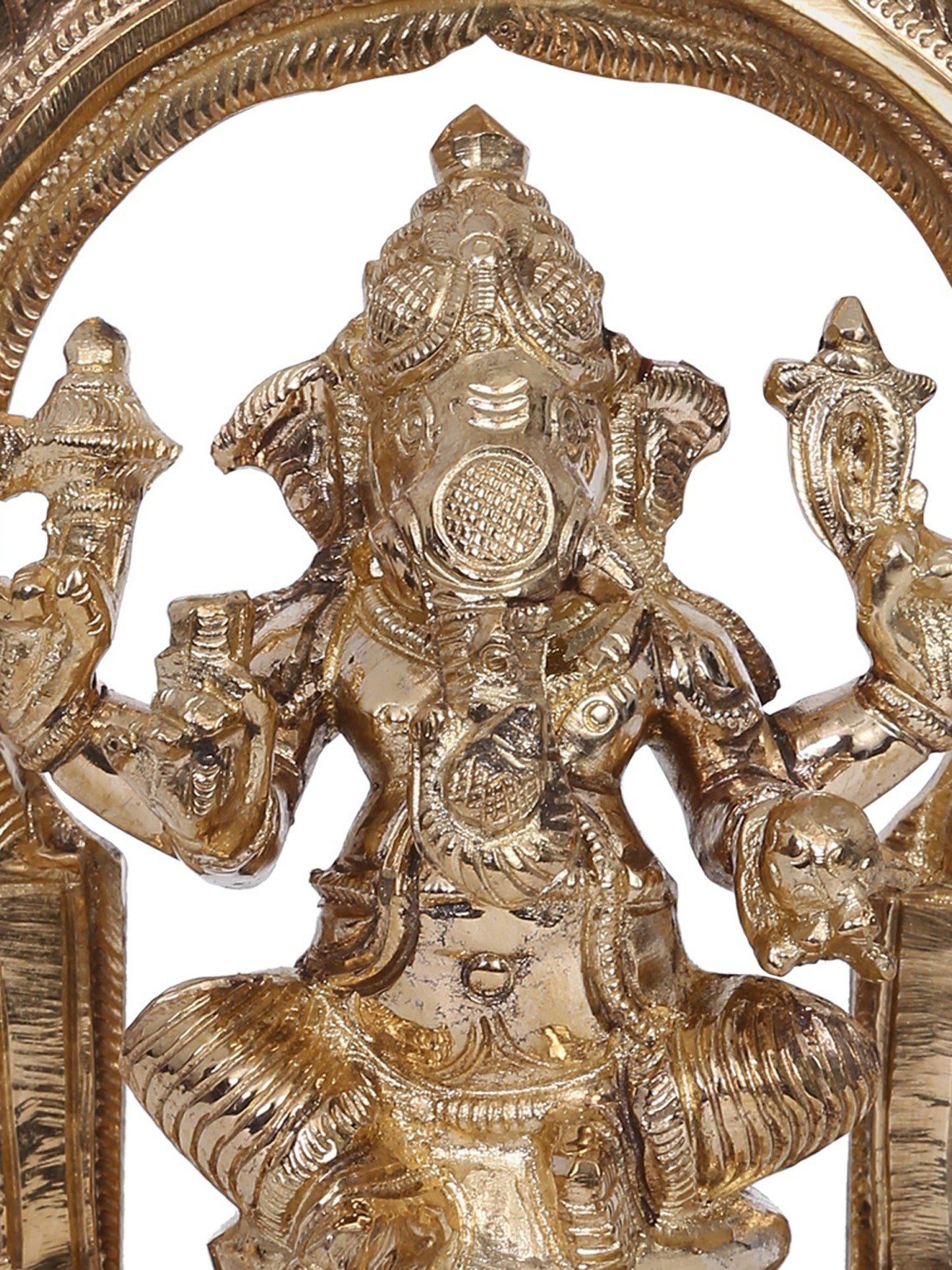 6" Lord Vinayak Bronze Statue With Kirtimukha | Lord Ganesha Idol | Panchaloha Bronze From Swamimalai