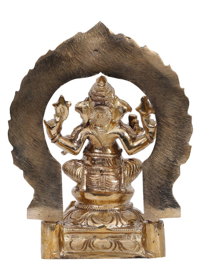 6" Lord Vinayak Bronze Statue With Kirtimukha | Lord Ganesha Idol | Panchaloha Bronze From Swamimalai