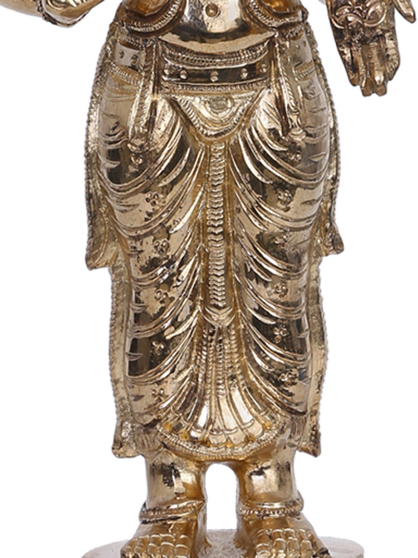 10" Bronze Standing Lakshmi Statue | Madhuchista Vidhana (Lost-Wax) | Panchaloha Bronze from Swamimalai