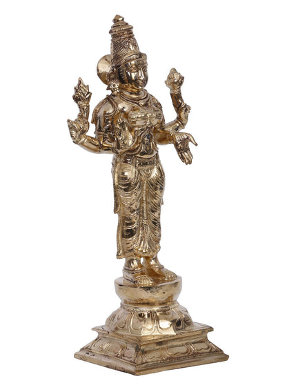 10" Bronze Standing Lakshmi Statue | Madhuchista Vidhana (Lost-Wax) | Panchaloha Bronze from Swamimalai