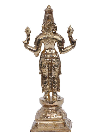 10" Bronze Standing Lakshmi Statue | Madhuchista Vidhana (Lost-Wax) | Panchaloha Bronze from Swamimalai