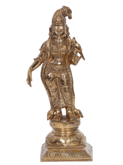 10" Goddess Andal Bronze Statue | Handmade Idol | Madhuchista Vidhana (Lost-Wax) | Panchaloha Bronze from Swamimalai