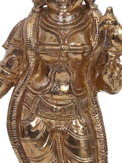 10" Goddess Andal Bronze Statue | Handmade Idol | Madhuchista Vidhana (Lost-Wax) | Panchaloha Bronze from Swamimalai