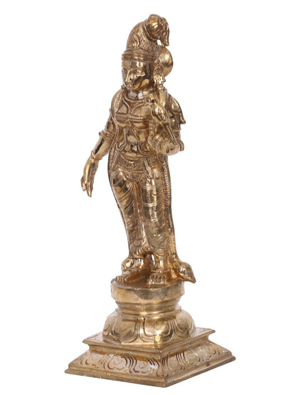 10" Goddess Andal Bronze Statue | Handmade Idol | Madhuchista Vidhana (Lost-Wax) | Panchaloha Bronze from Swamimalai