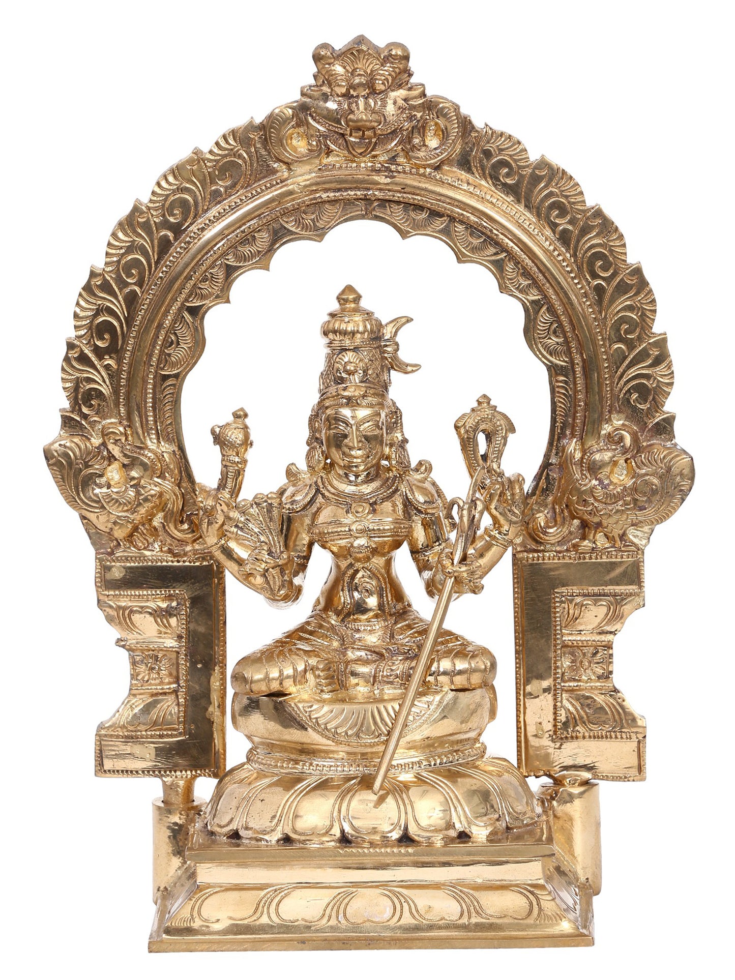 10" Goddess Rajarajeshwari Panchaloha Bronze Statue From Swamimalai | Handmade Idol | Madhuchista Vidhana (Lost-Wax)