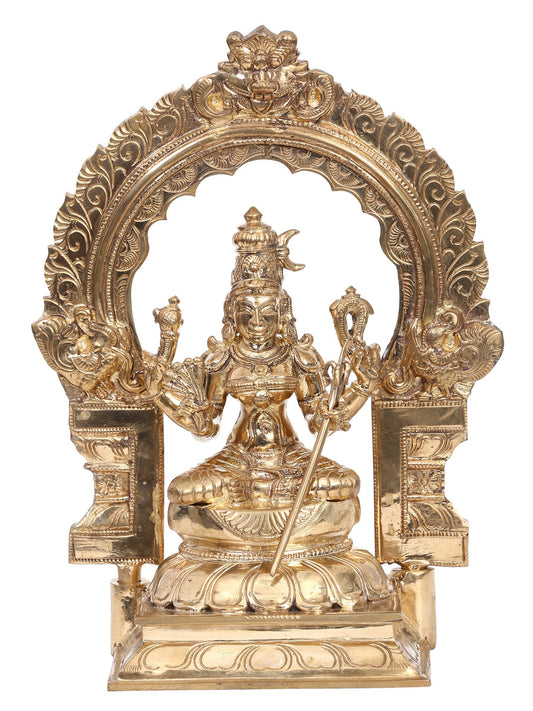 10" Goddess Rajarajeshwari Panchaloha Bronze Statue From Swamimalai | Handmade Idol | Madhuchista Vidhana (Lost-Wax)