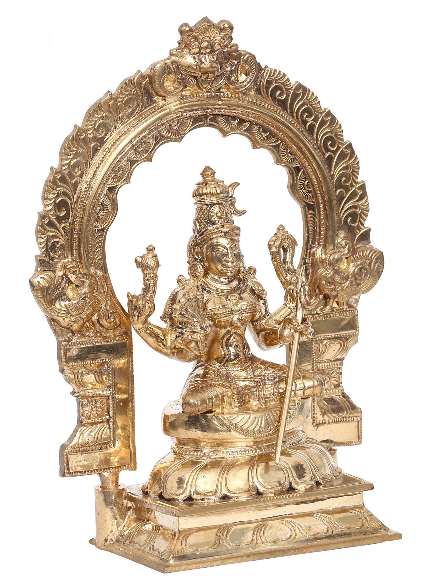 10" Goddess Rajarajeshwari Panchaloha Bronze Statue From Swamimalai | Handmade Idol | Madhuchista Vidhana (Lost-Wax)