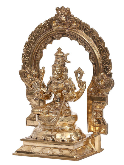 10" Goddess Rajarajeshwari Panchaloha Bronze Statue From Swamimalai | Handmade Idol | Madhuchista Vidhana (Lost-Wax)