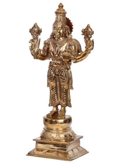 14" Lord Dhanvantari Panchaloha Bronze Statue from Swamimalai | Handmade Idol | Madhuchista Vidhana (Lost-Wax)