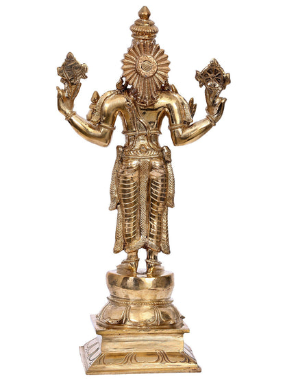 14" Lord Dhanvantari Panchaloha Bronze Statue from Swamimalai | Handmade Idol | Madhuchista Vidhana (Lost-Wax)