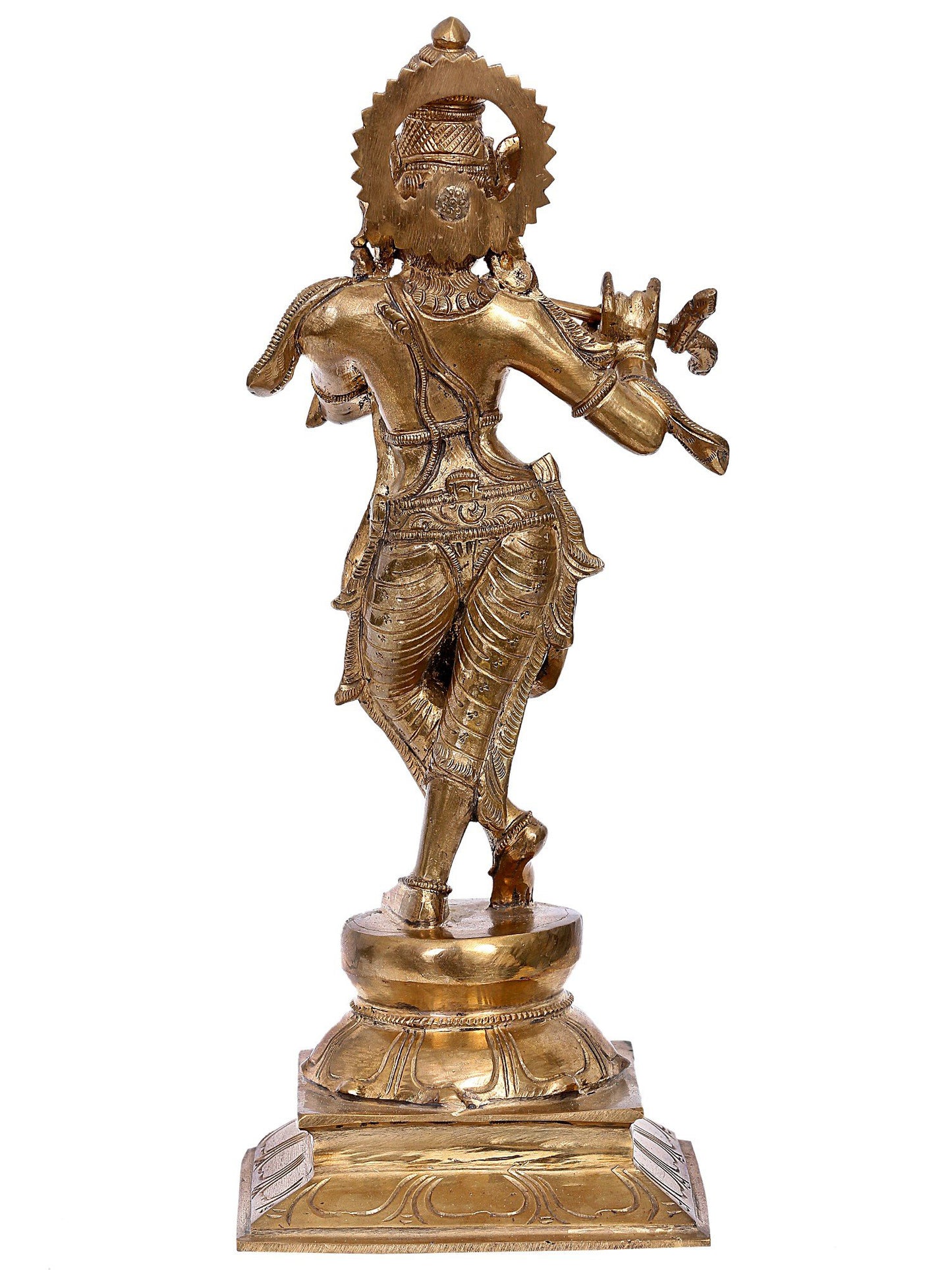 14" Standing Lord Krishna Bronze Statue Playing Flute | Madhuchista Vidhana (Lost-Wax) | Lord Krishna Statue | Panchaloha Bronze From Swamimalai