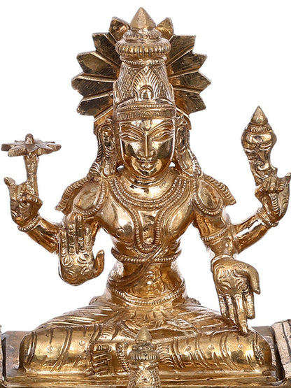 9" Surya Narayan Bronze Statue | Madhuchista Vidhana (Lost-Wax) | Handmade Idol | Panchaloha Bronze from Swamimalai