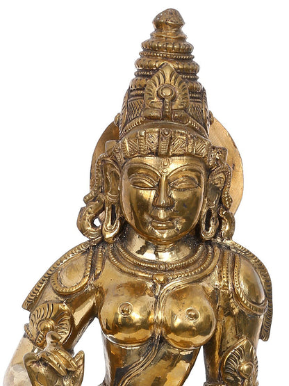 16" Bronze Standing Goddess Sivagami (Bhoga Shakti) | Madhuchista Vidhana (Lost-Wax) | Panchaloha Bronze from Swamimalai