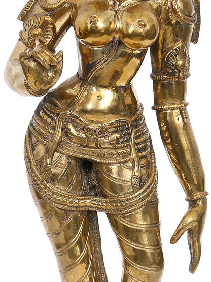 16" Bronze Standing Goddess Sivagami (Bhoga Shakti) | Madhuchista Vidhana (Lost-Wax) | Panchaloha Bronze from Swamimalai