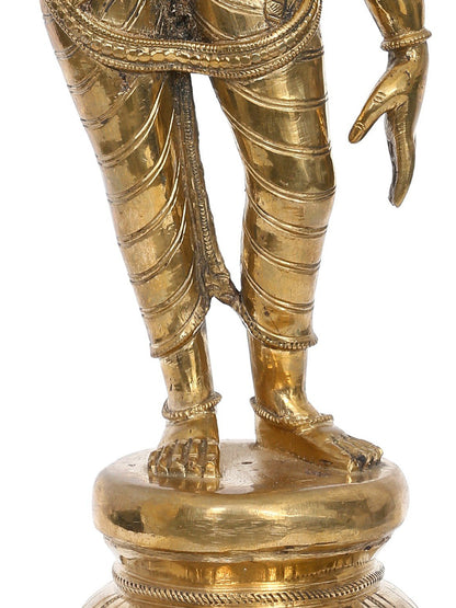 16" Bronze Standing Goddess Sivagami (Bhoga Shakti) | Madhuchista Vidhana (Lost-Wax) | Panchaloha Bronze from Swamimalai