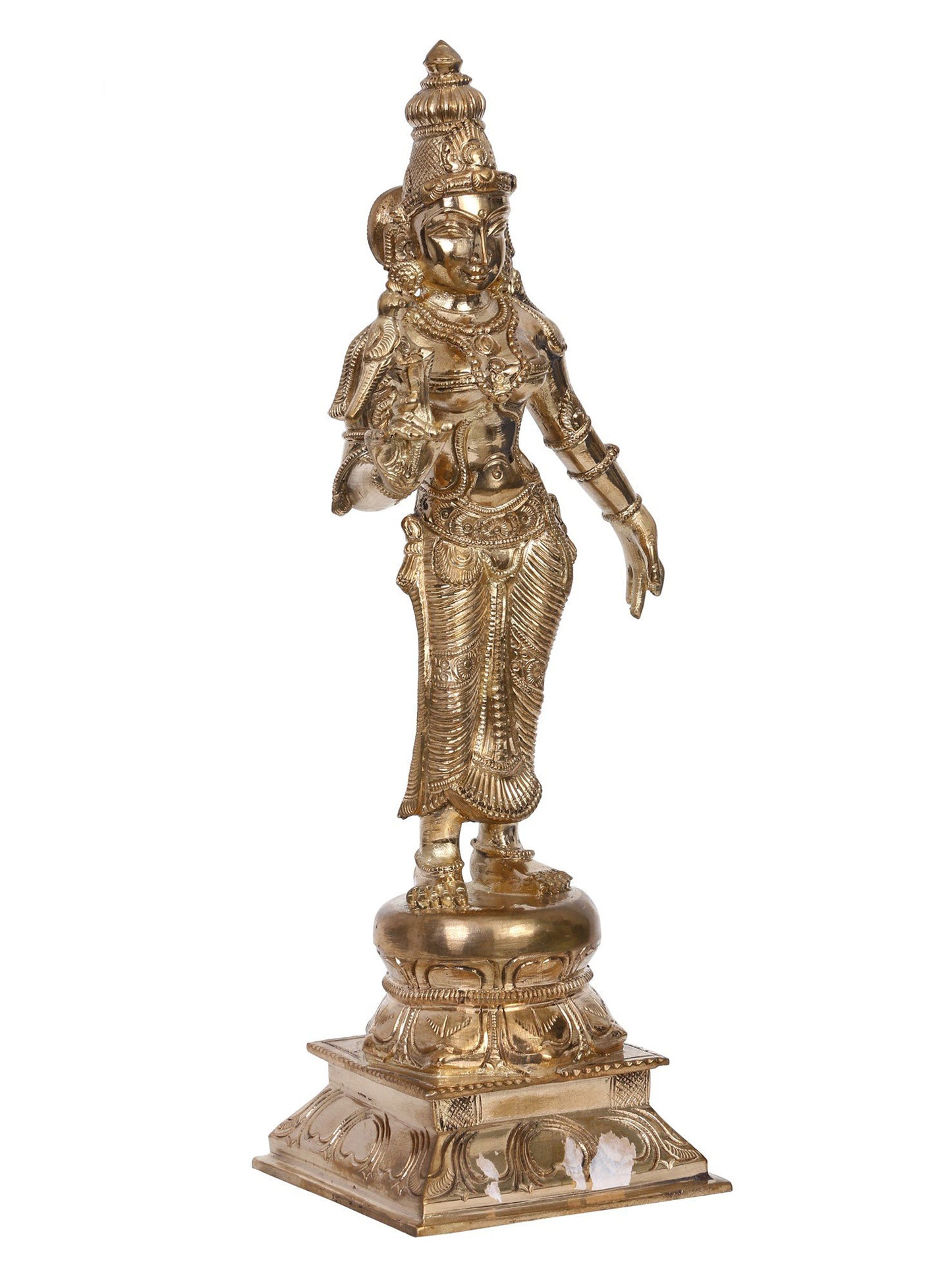 12" Goddess Andal Bronze Statue | Madhuchista Vidhana (Lost-Wax) | Panchaloha Bronze from Swamimalai