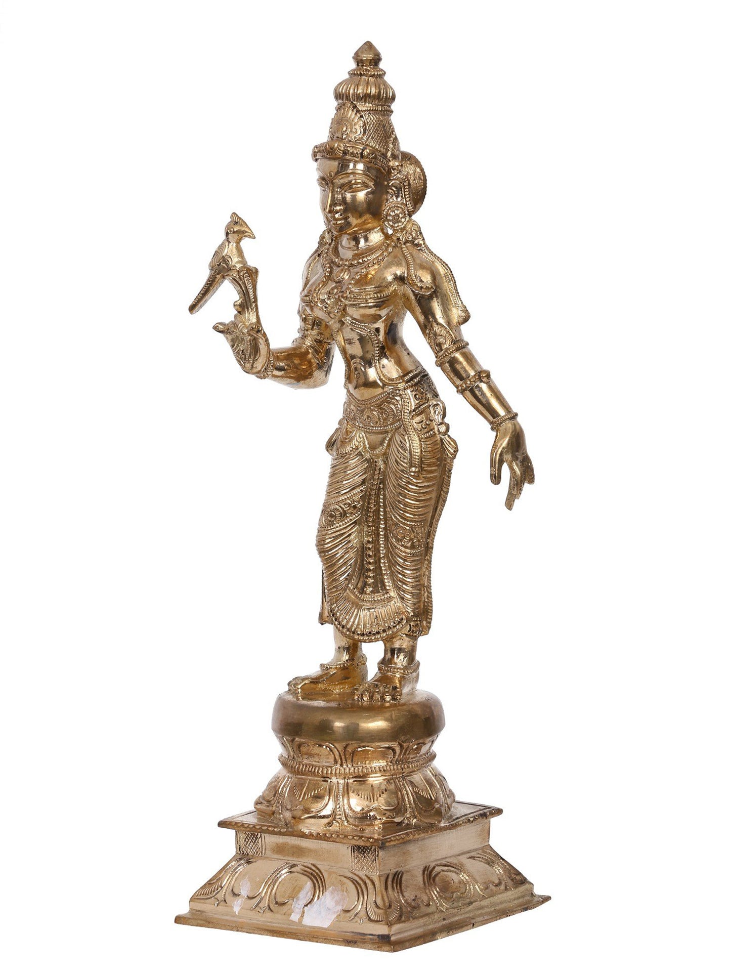 12" Goddess Andal Bronze Statue | Madhuchista Vidhana (Lost-Wax) | Panchaloha Bronze from Swamimalai