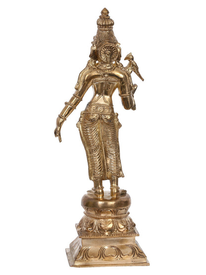 12" Goddess Andal Bronze Statue | Madhuchista Vidhana (Lost-Wax) | Panchaloha Bronze from Swamimalai